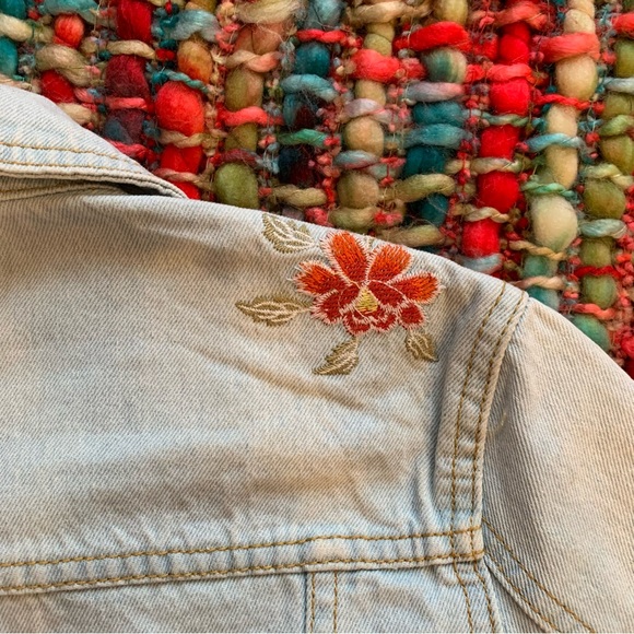 NEW free people embroidered denim jacket . - Picture 5 of 9
